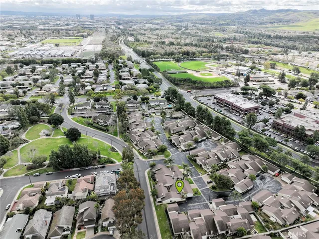 an aerial view of multiple house