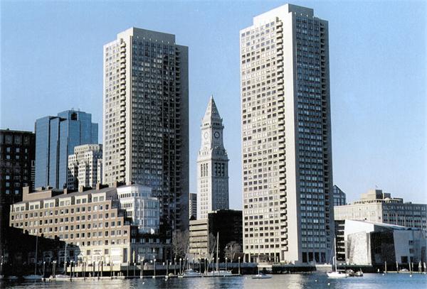 a view of a city with tall buildings