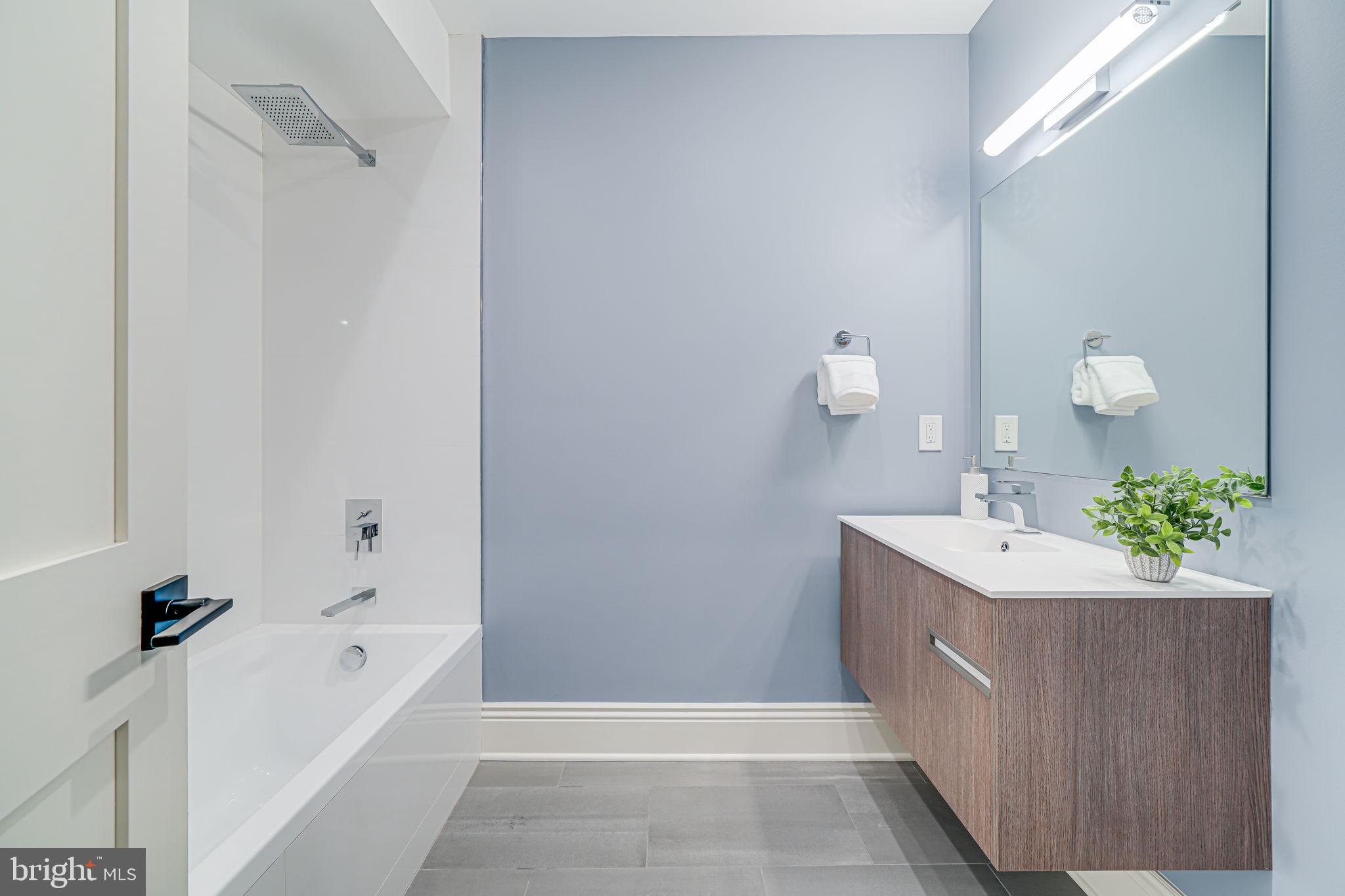 1728 D Street Southeast, Unit 1 Washington, DC 20003 - Photo 17 of 36 Modern hallway bathroom with tub