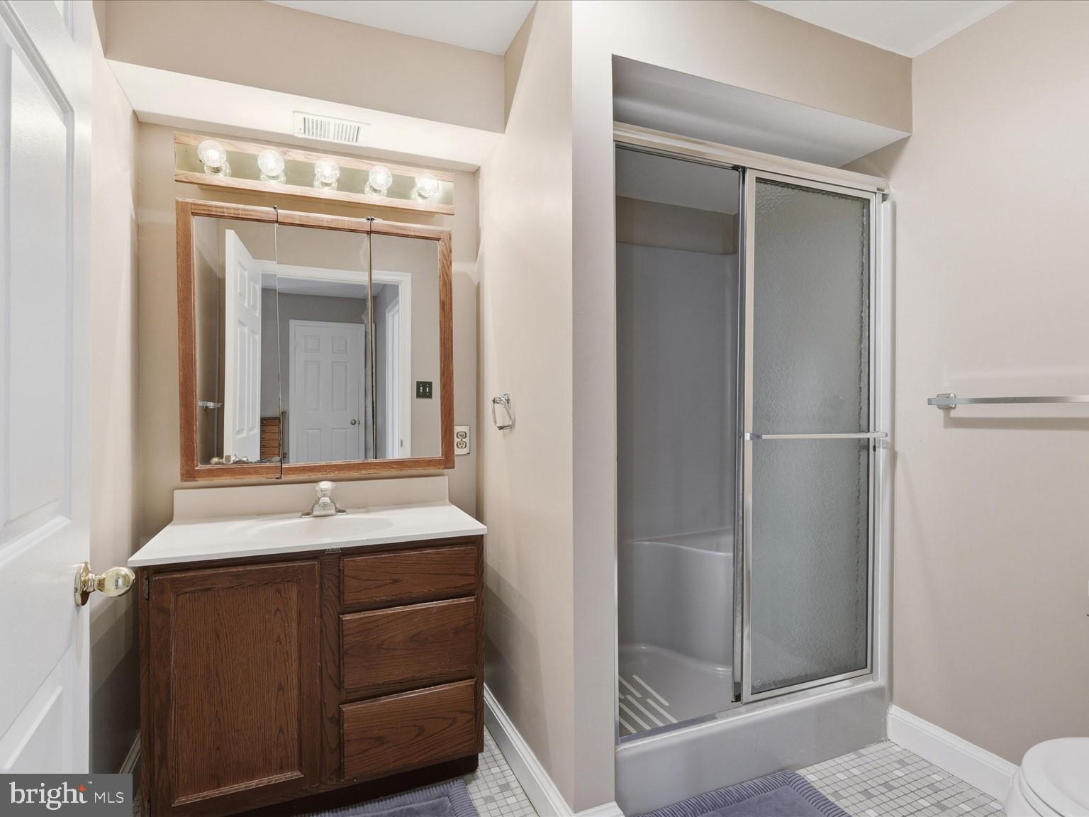 11130 Chapel Road Fairfax Station, VA 22039 - Photo 6 of 55 a bathroom with a sink a mirror and a shower