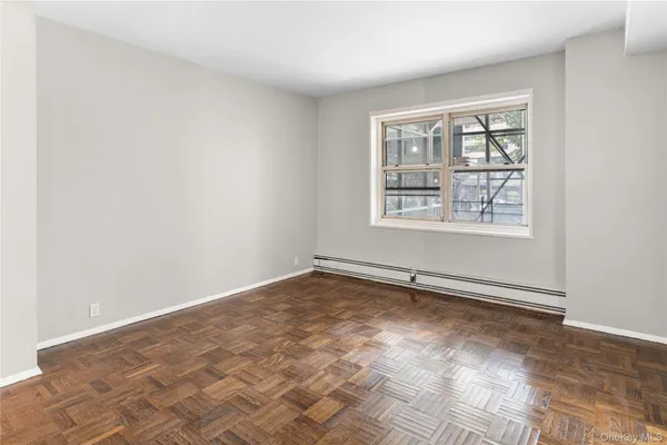 an empty room with a window