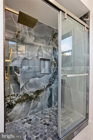 a bathroom with a shower