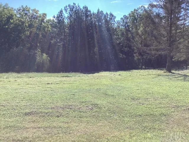 a view of yard with swimming pool and green space