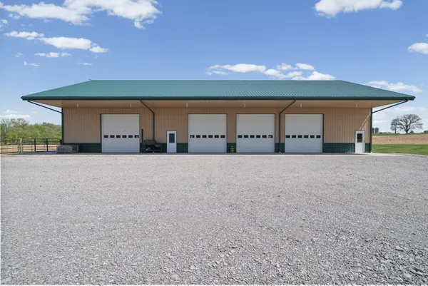 a view of a room with a garage