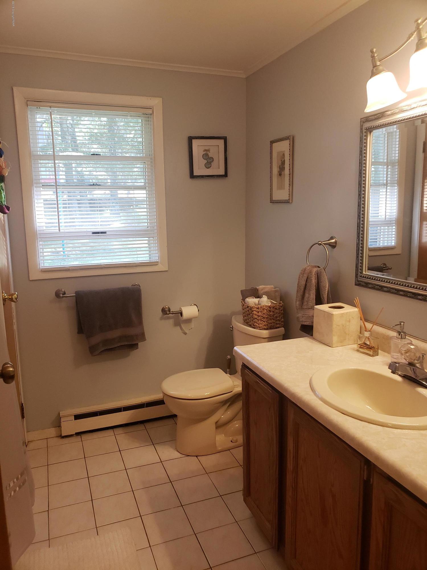 4307 Pine Ridge Drive West Bushkill, PA 18324 - Photo 24 of 28 a bathroom with a sink a toilet and mirror