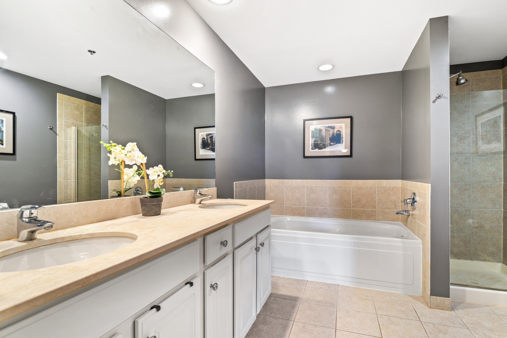 5556 North Sheridan Road, Unit 408 Chicago, IL 60640 - Photo 14 of 19 a bathroom with a tub sink and mirror