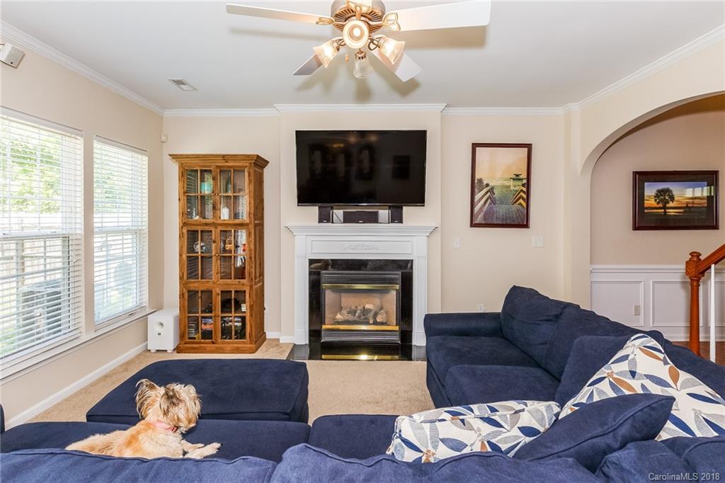 3900 Caliper Place Fort Mill, SC 29708 - Photo 7 of 27 a living room with furniture a flat screen tv and a fireplace