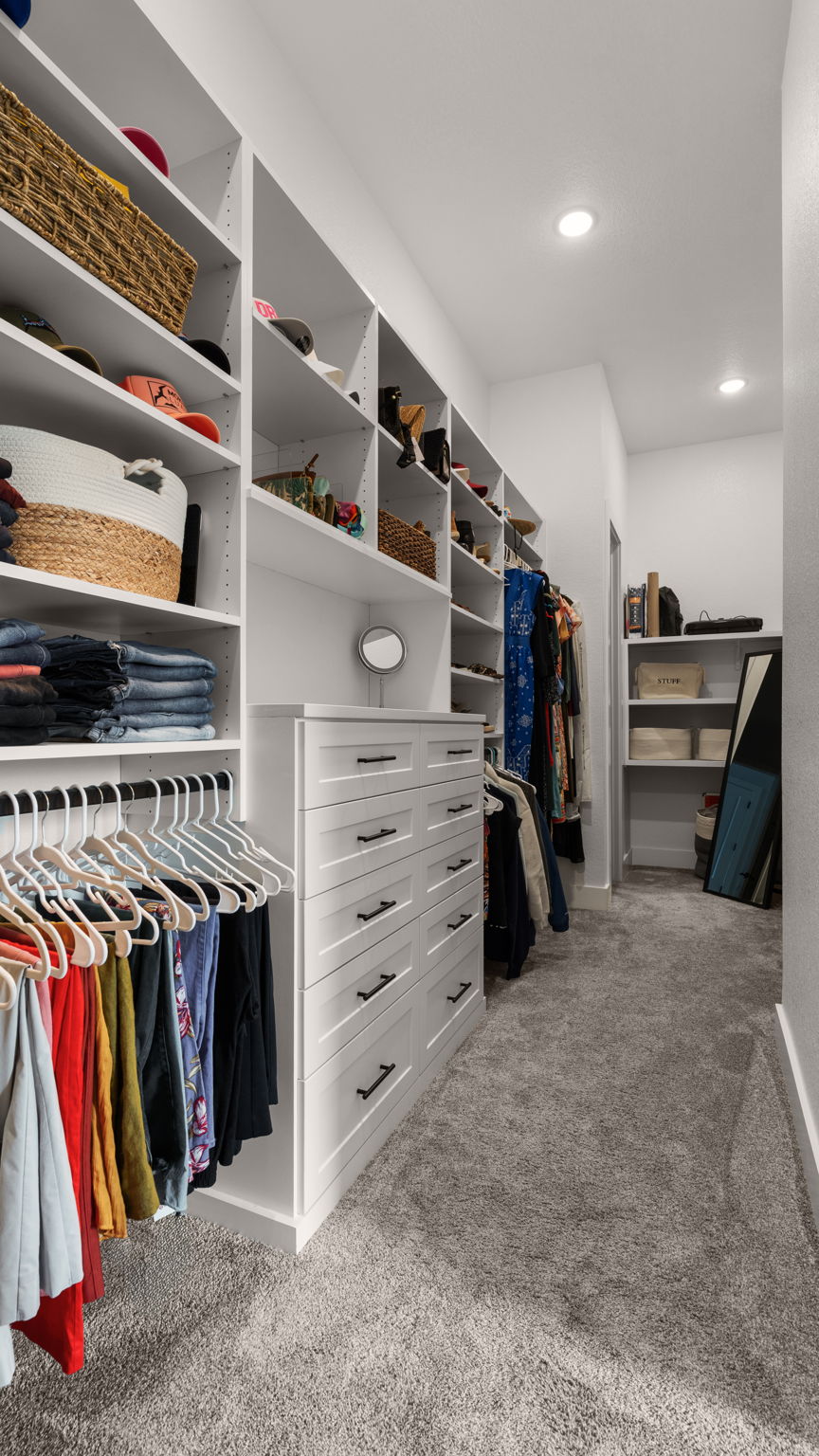 645 Two Creeks Lane Austin, TX 78737 - Photo 22 of 37 a view of walk in closet with clothes and shoes