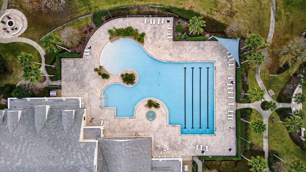 2046 Wallingford Loop Mount Mount Dora, FL 32757 - Photo 46 of 55 an aerial view of a house with a swimming pool