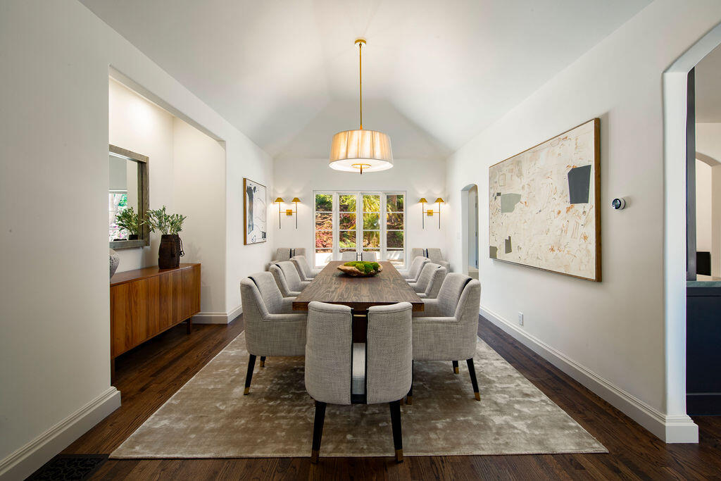 1839 East Mountain Drive Montecito, CA 93108 - Photo 11 of 24 a view of a dining room with furniture window and wooden floor