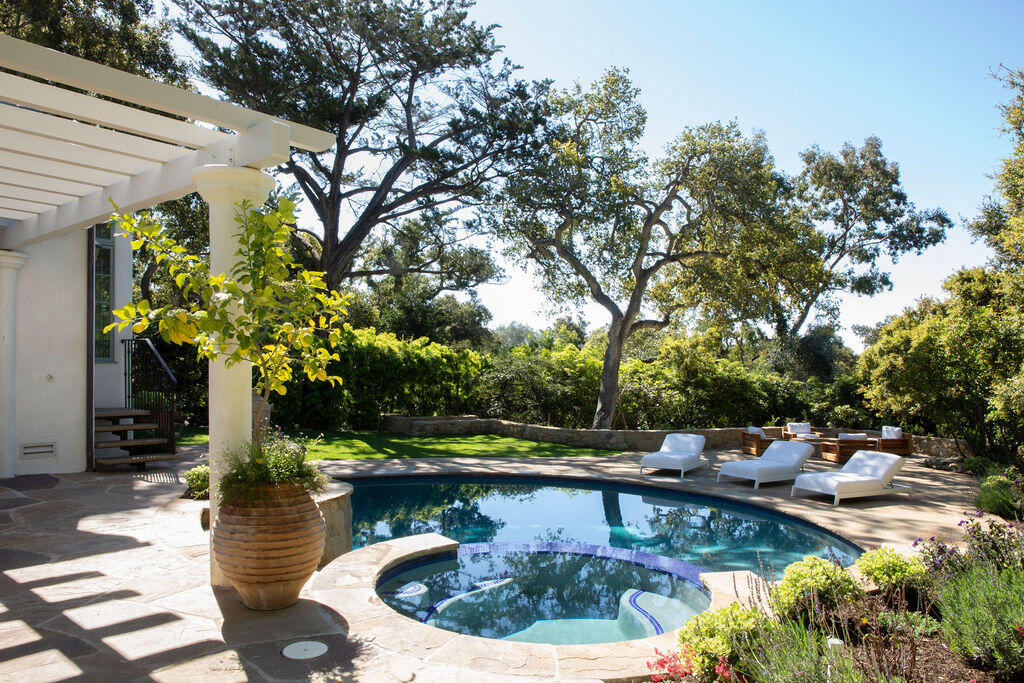 1839 East Mountain Drive Montecito, CA 93108 - Photo 19 of 24 a view of a swimming pool with a patio