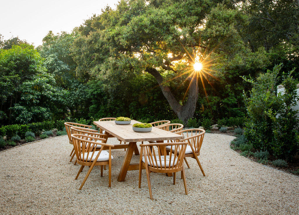 1839 East Mountain Drive Montecito, CA 93108 - Photo 22 of 24 a patio with table and chairs and potted plants