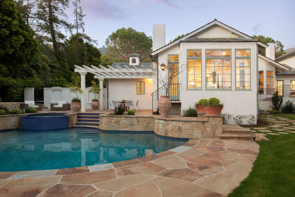1839 East Mountain Drive Montecito, CA 93108 - Photo 24 of 24 a view of a house with swimming pool and sitting area
