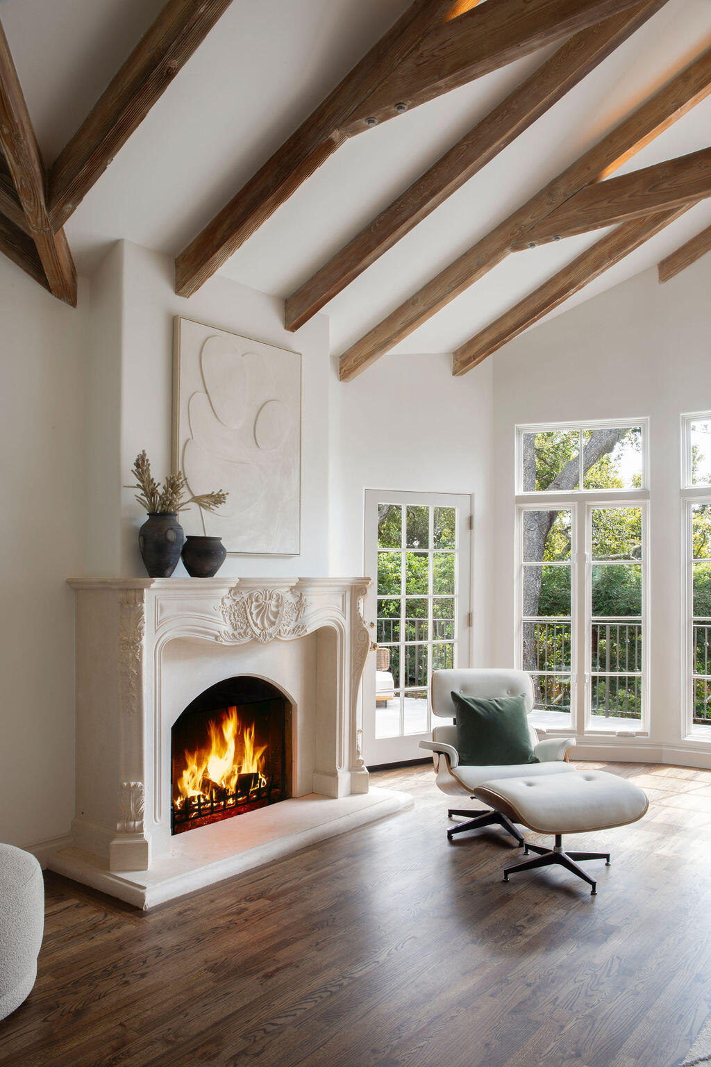 1839 East Mountain Drive Montecito, CA 93108 - Photo 7 of 24 a living room with furniture floor to ceiling window and a fireplace