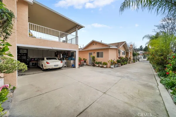 a car parked in front of a house