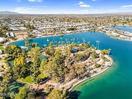 a view of a city with ocean