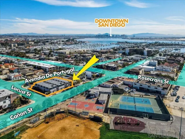 an aerial view of a city