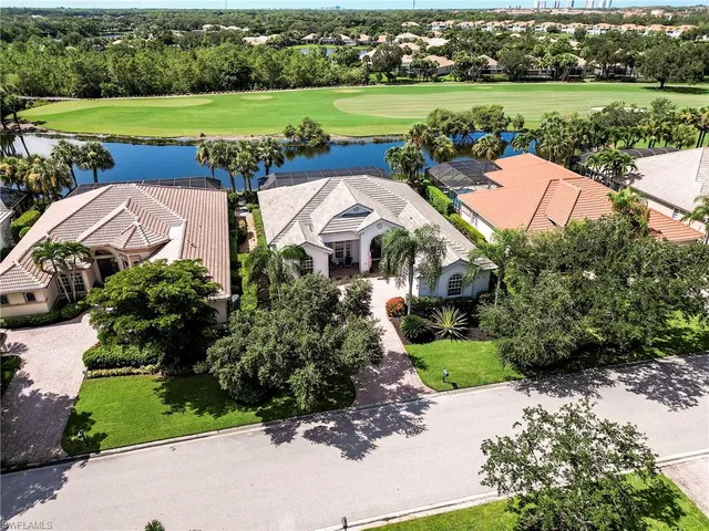 a view of a garden with a lake