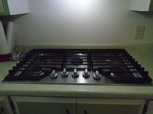 a close up of a stove