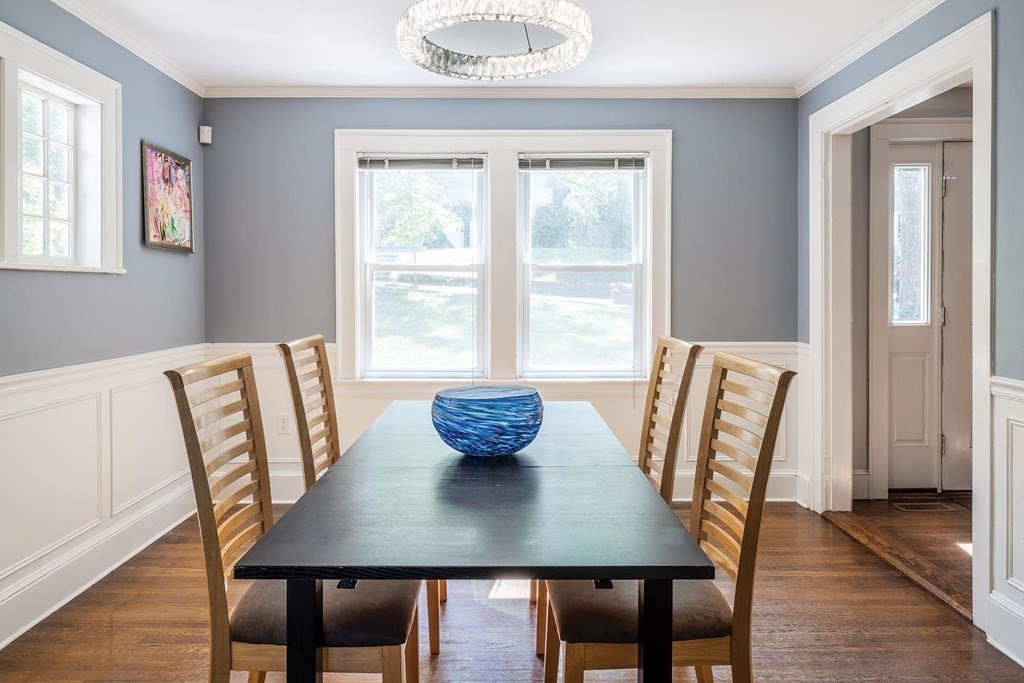 58 Pine Crest Road Newton, MA 02459 - Photo 3 of 17 a view of a dining room with furniture window and wooden floor