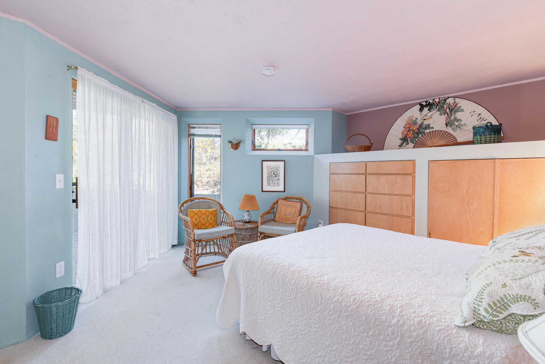 506 Old Chequessett Neck Road Wellfleet, MA 02667 - Photo 26 of 46 a bedroom with two beds and painted walls