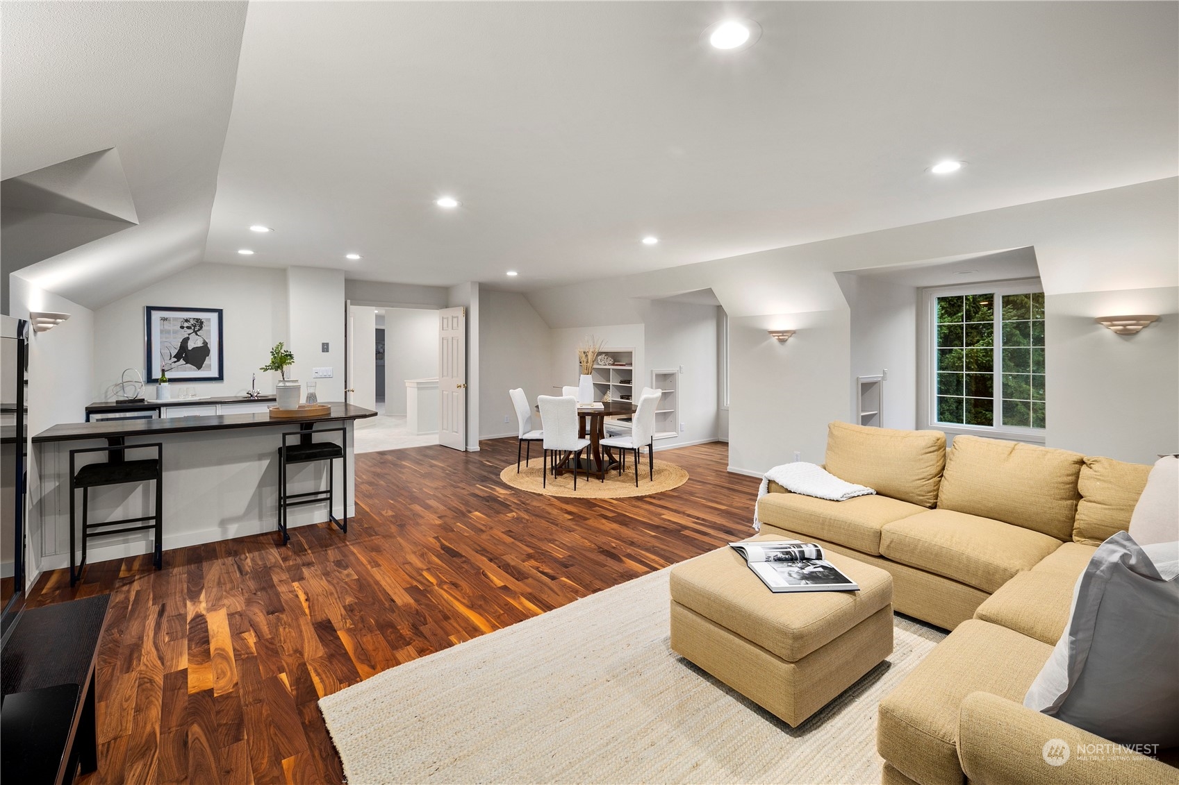 5381 242nd Place Northeast Redmond, WA 98053 - Photo 30 of 40 a living room with furniture and a wooden floor