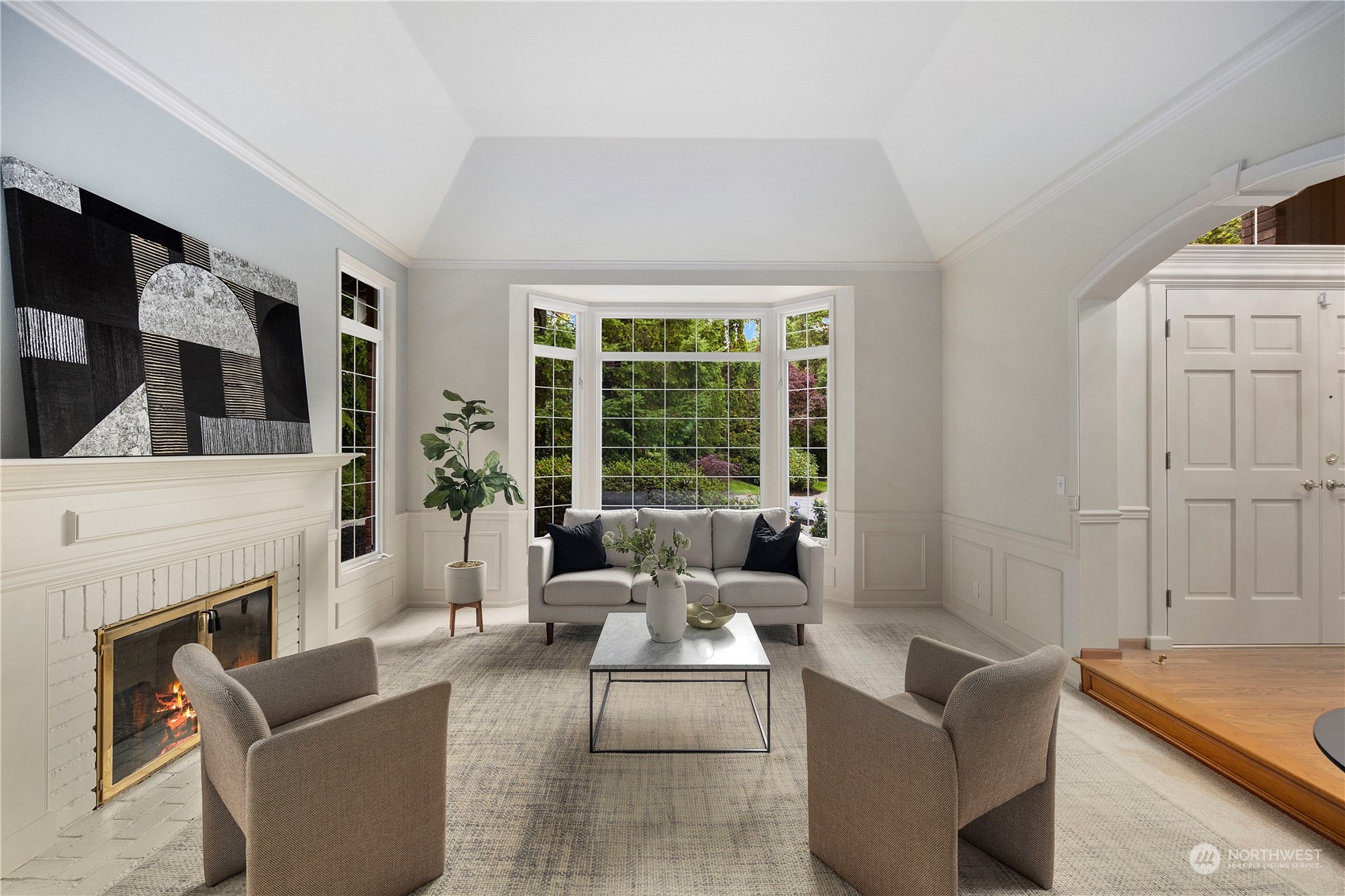 5381 242nd Place Northeast Redmond, WA 98053 - Photo 6 of 40 a living room with furniture fireplace and a flat screen tv