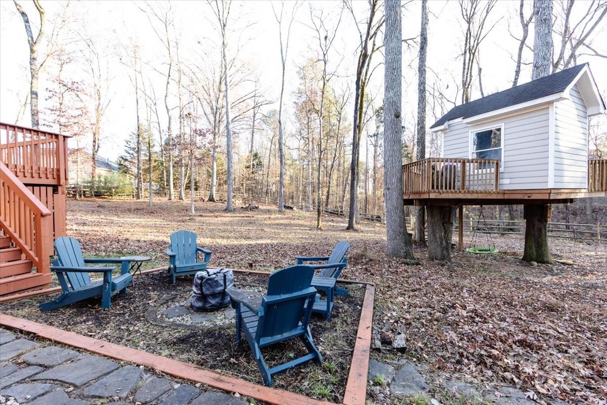 10937 Back Ridge Road Charlotte, NC 28277 - Photo 38 of 45 a view of backyard with sitting area and garage
