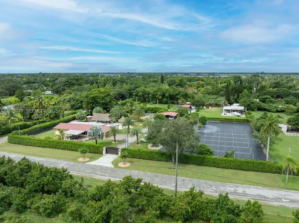 an aerial view of a house