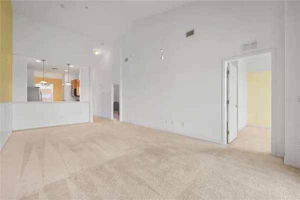 a view of a kitchen with a sink