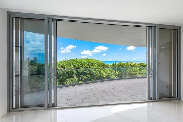 a view of a glass door