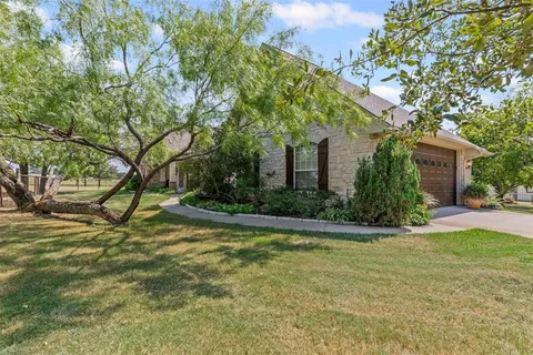 a view of a house with a tree and plants