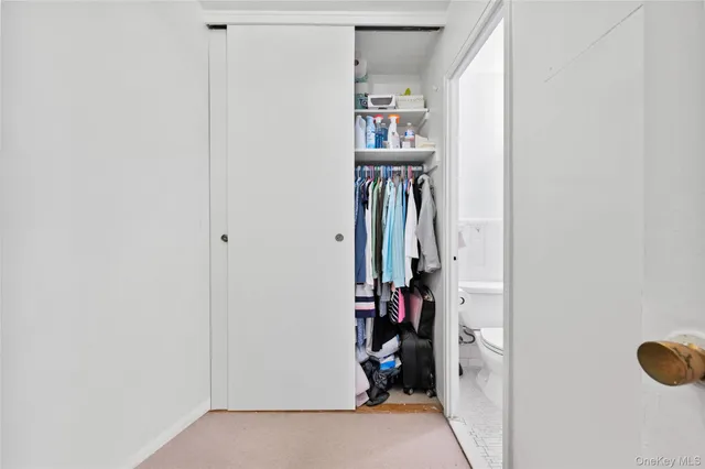 a view of small space with racks on the wall