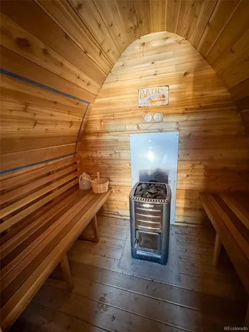 a view of terrace with seating area