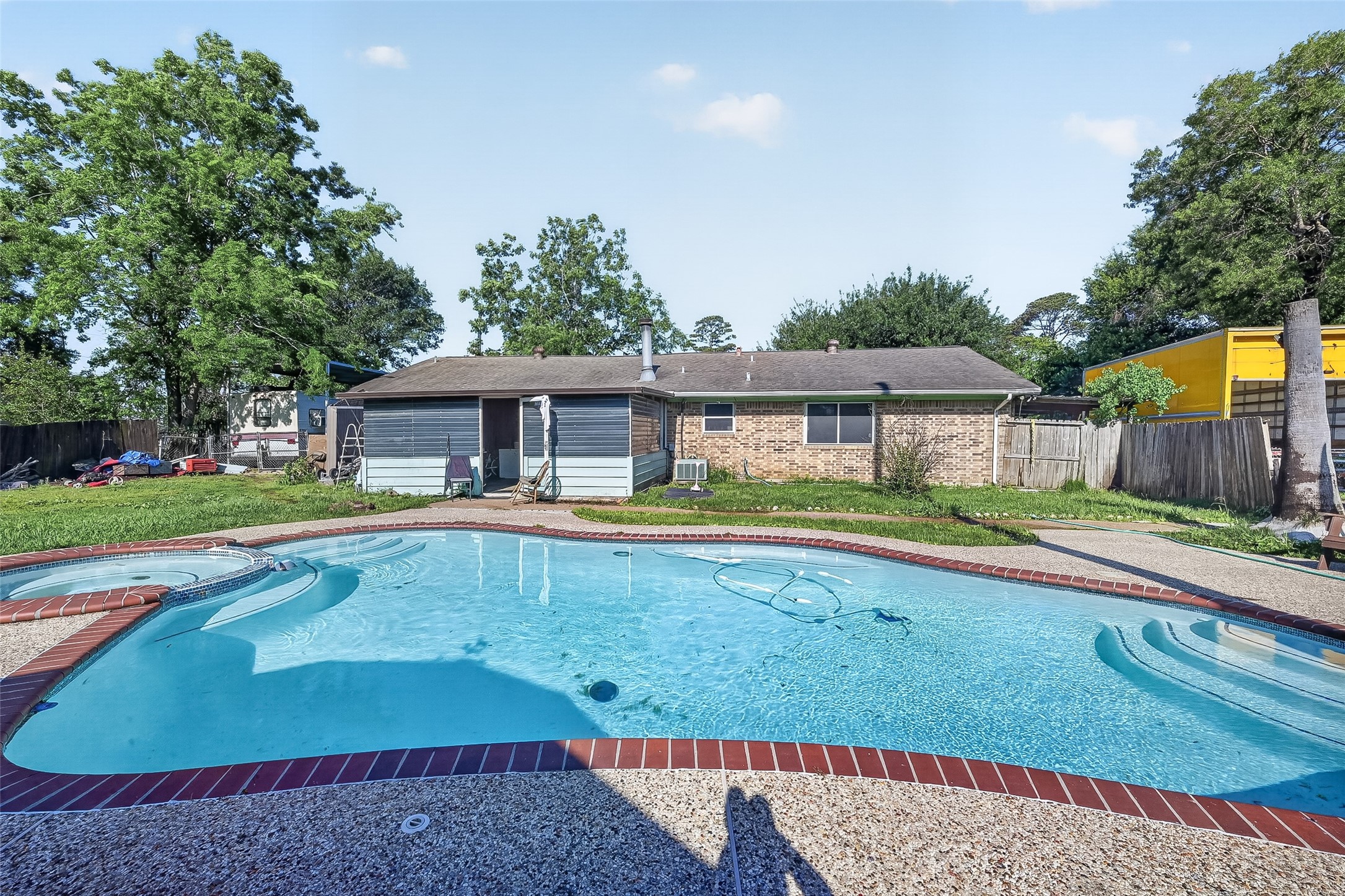621 Elsbeth Road Channelview, TX 77530 - Photo 35 of 38 a view of pool with brick walls