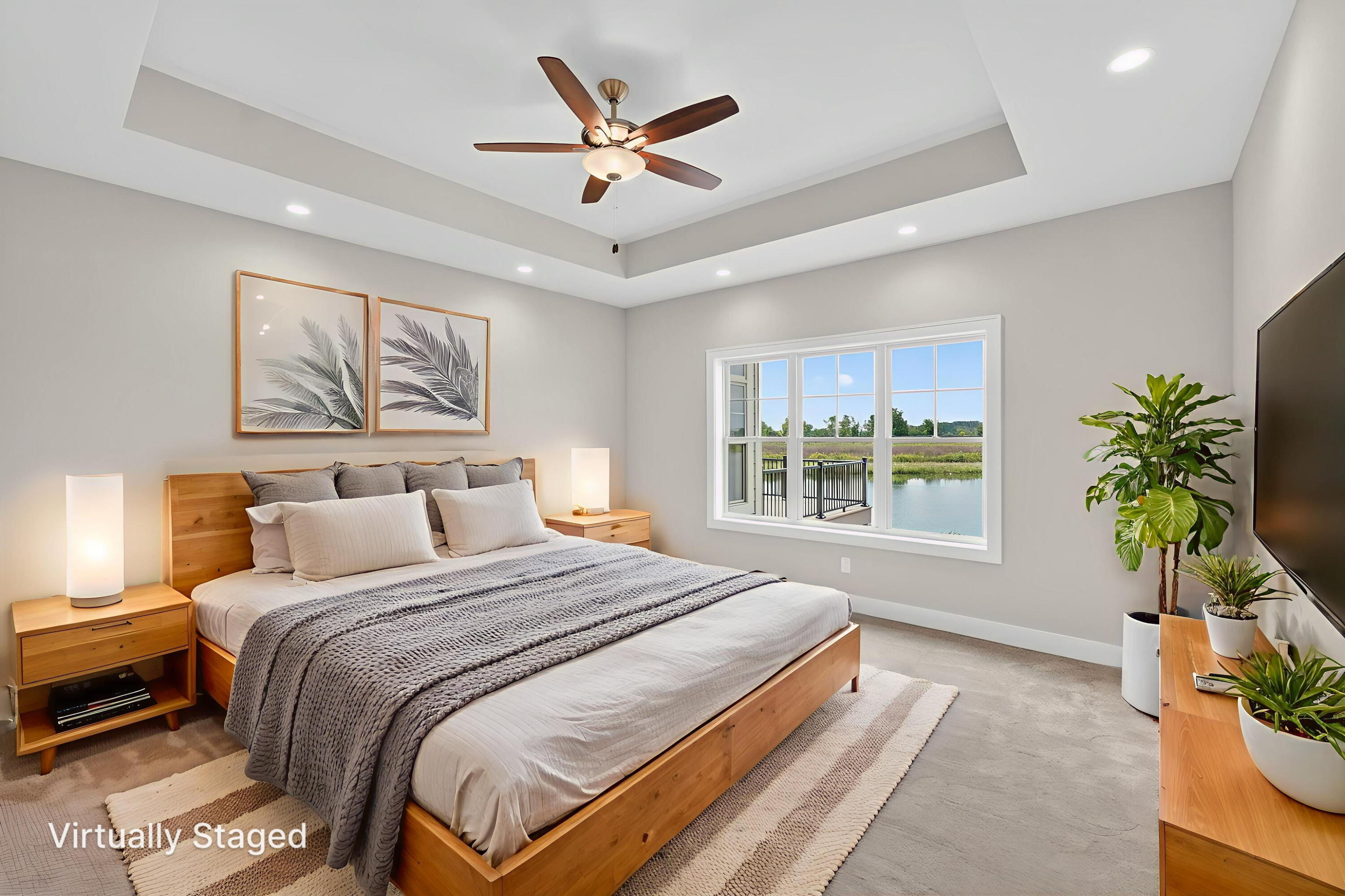 97 49th Court Pleasant Prairie, WI 53158 - Photo 21 of 45 Primary Suite with Coffer Ceiling