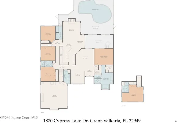 $859,999 | 1870 Cypress Lake Drive, Grant Valkaria, FL 32949