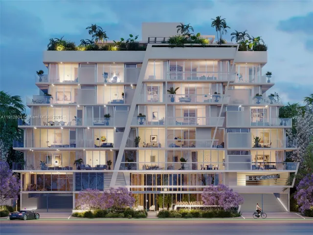 a front view of a building with multiple racks