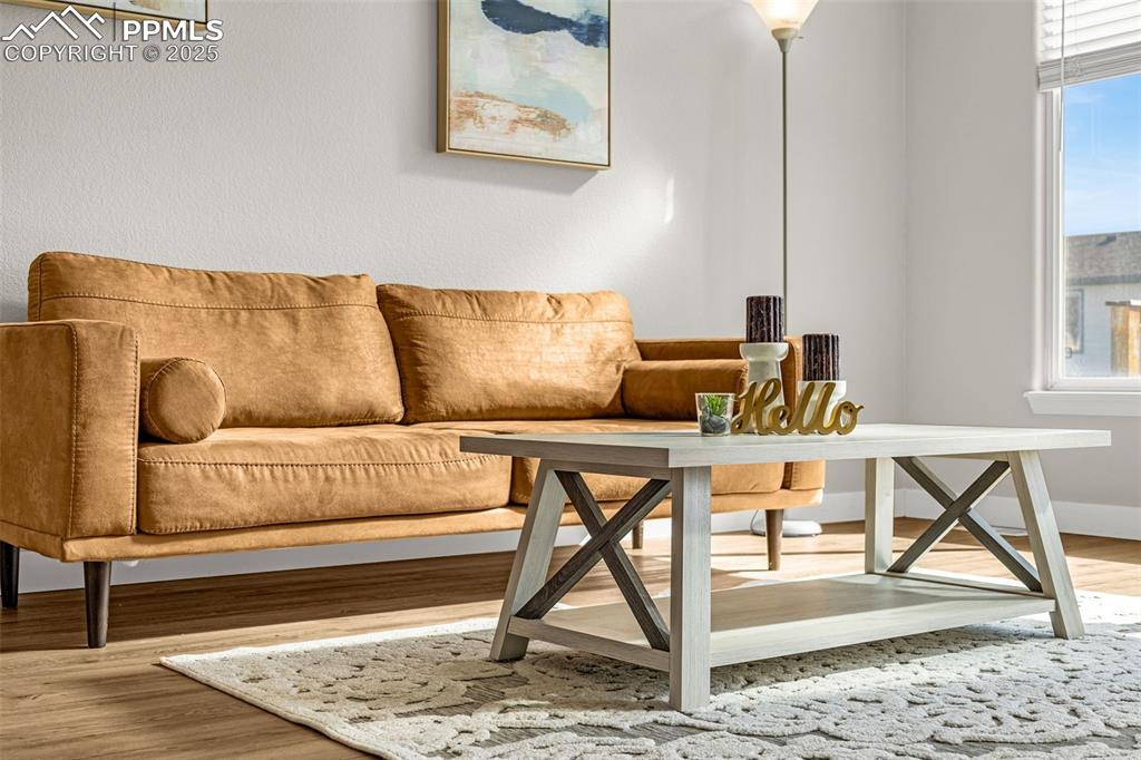 12383 Pine Valley Circle Peyton, CO 80831 - Photo 26 of 45 a living room with a couch and a rug