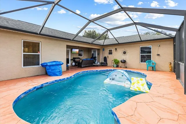 an aerial view of a house
