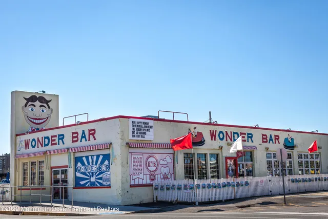 a view of a building with a street