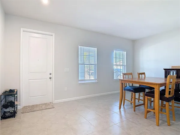 a workspace with furniture and window