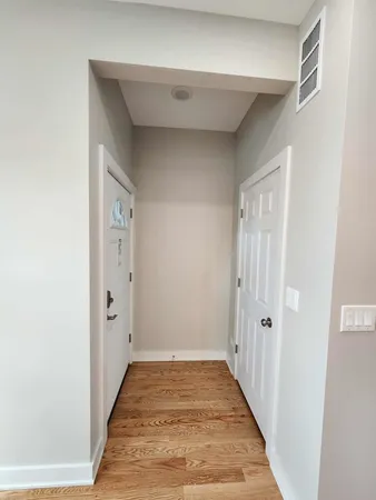 a large room with wooden floor