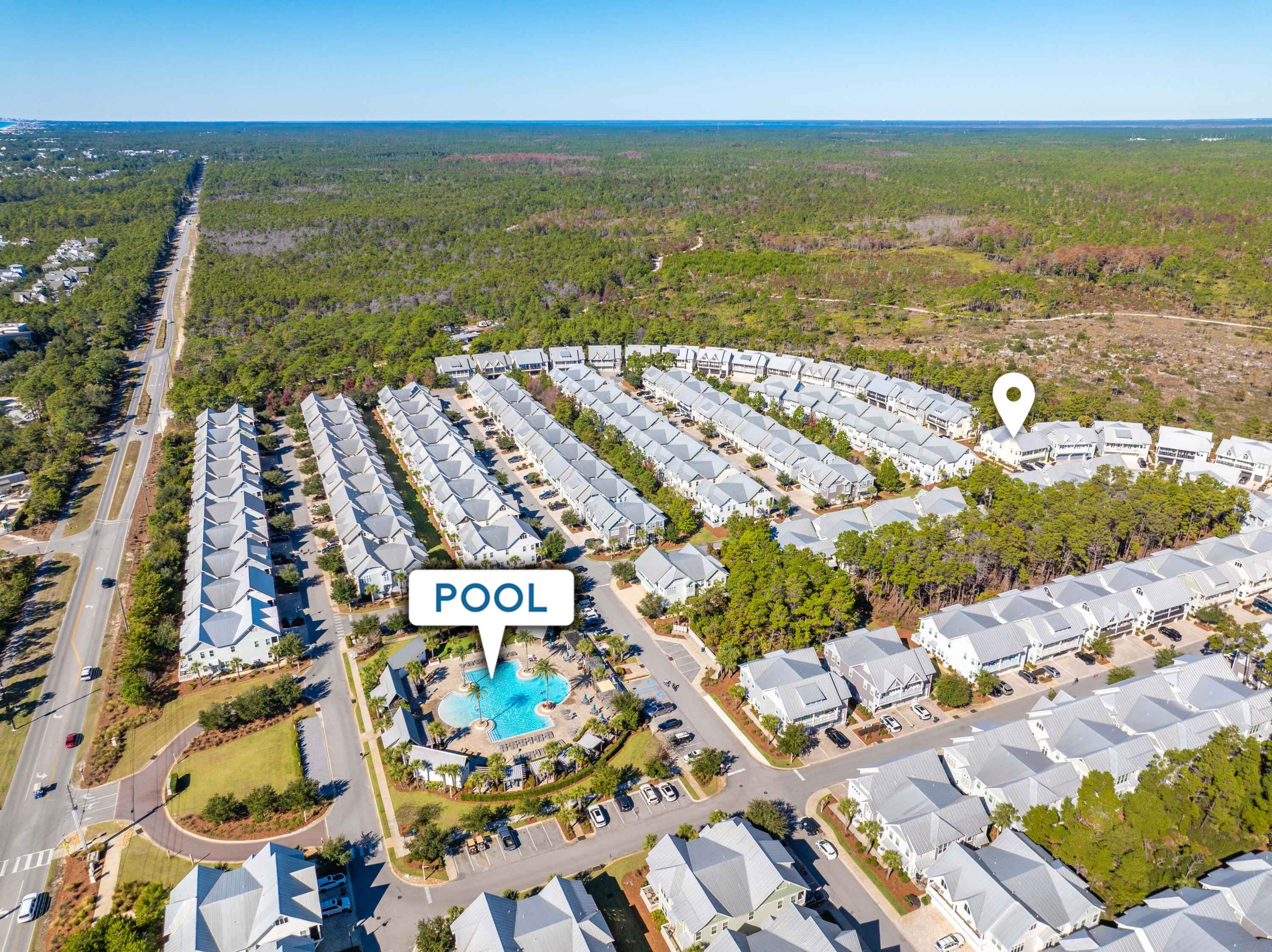 109 West W Pine, Unit C Inlet Beach, FL 32461 - Photo 35 of 48 107 Pine Lands Loop Aerial with markers-