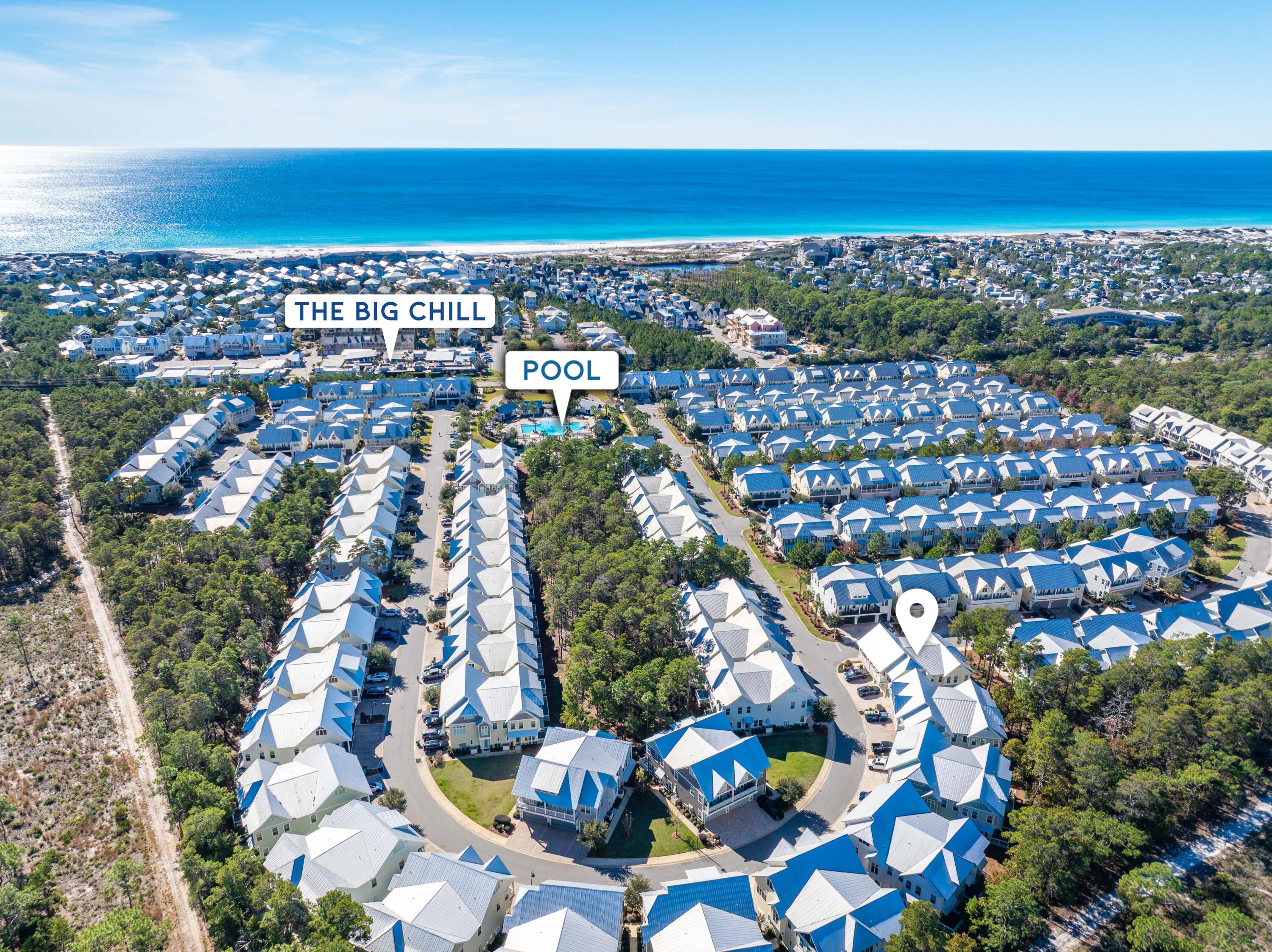 109 West W Pine, Unit C Inlet Beach, FL 32461 - Photo 37 of 48 107 Pine Lands Loop Aerial with markers-