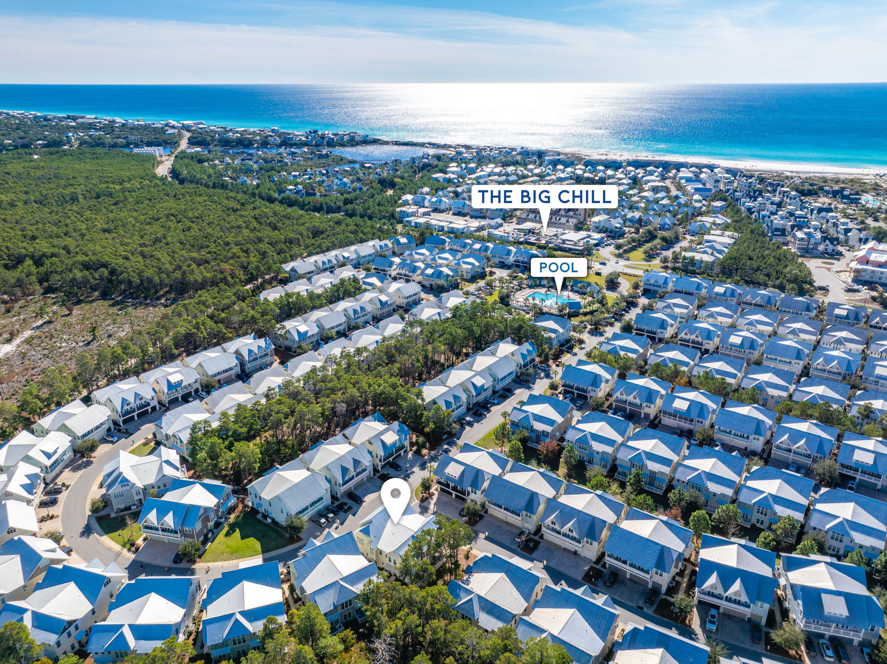 109 West W Pine, Unit C Inlet Beach, FL 32461 - Photo 4 of 48 107 Pine Lands Loop Aerial with markers-