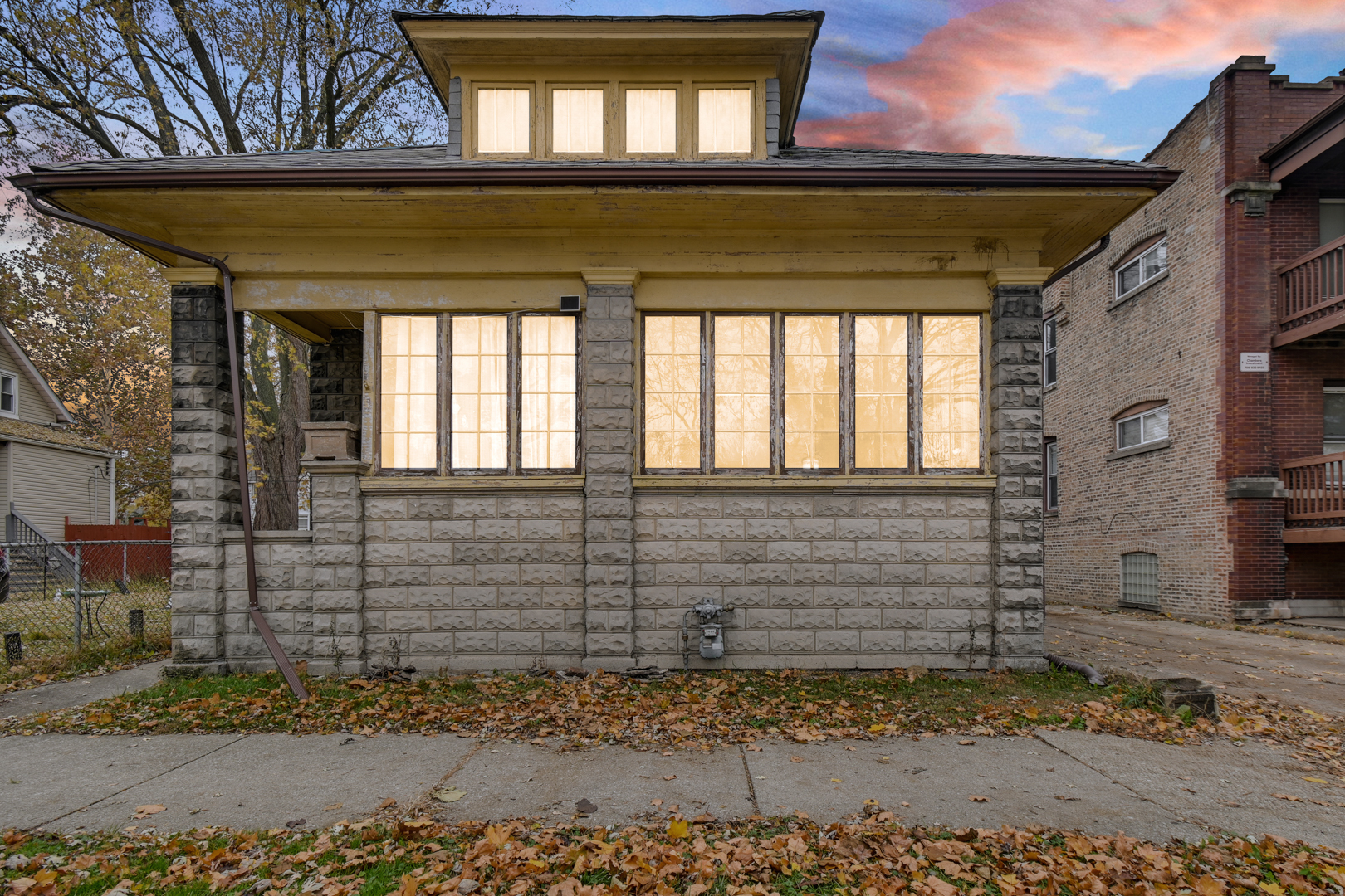 a front view of a house
