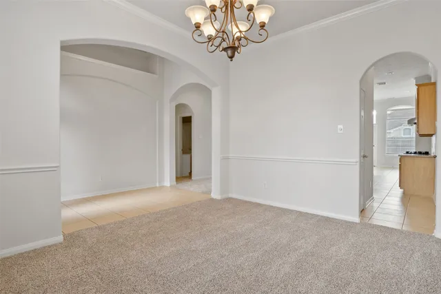 a view of a livingroom with a chandelier