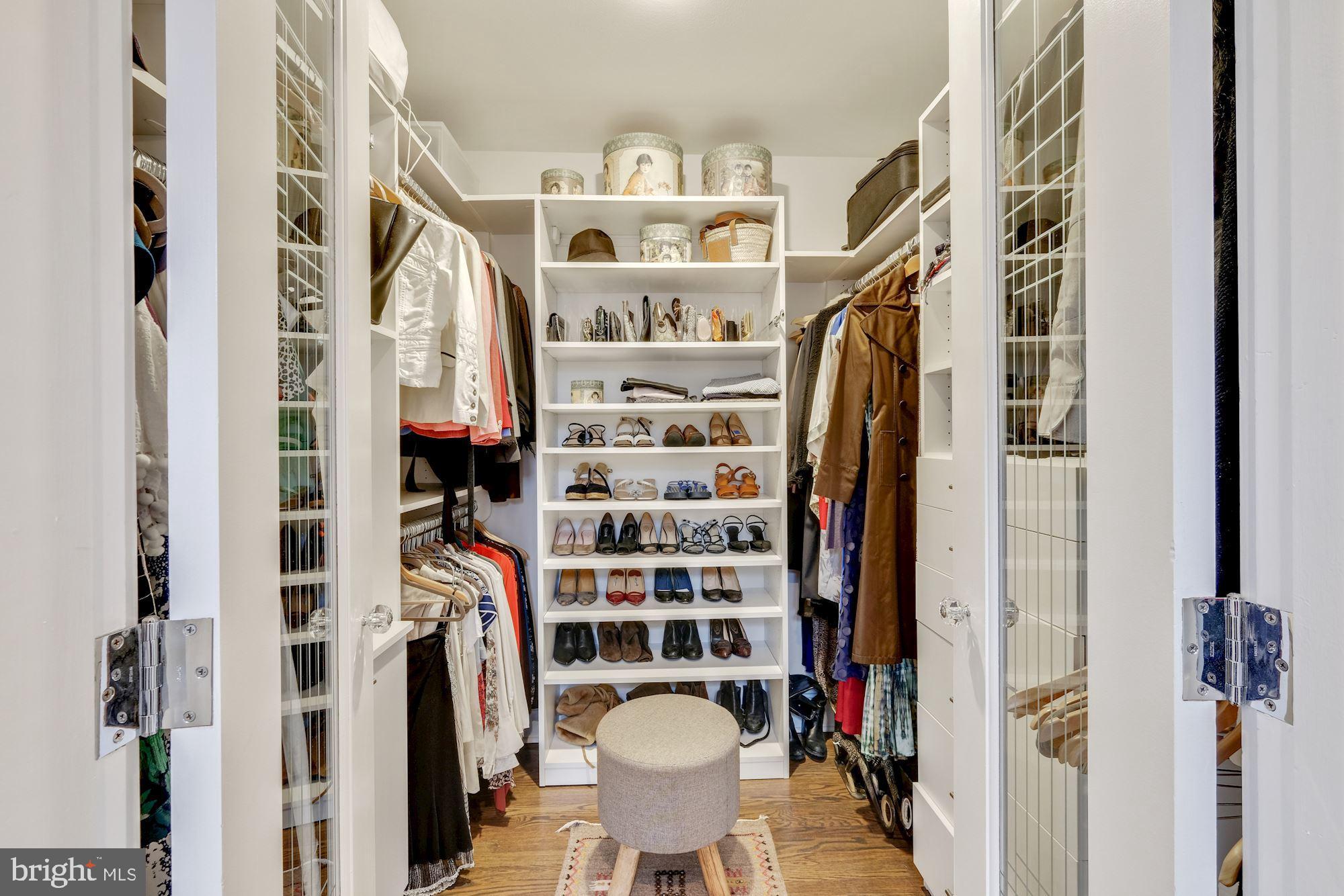 2810 R Street Northwest Washington, DC 20007 - Photo 18 of 30 Custom walk-in closet with etched glass doors