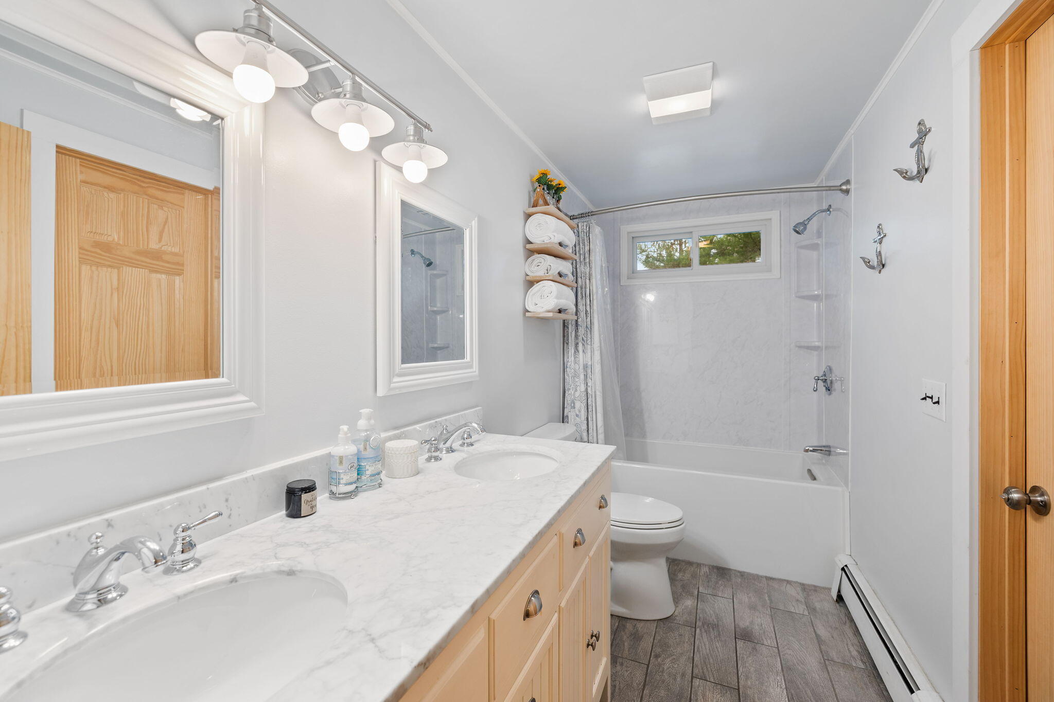 11 Michael Road Pocasset, MA 02559 - Photo 24 of 35 a bathroom with a granite countertop sink toilet and shower